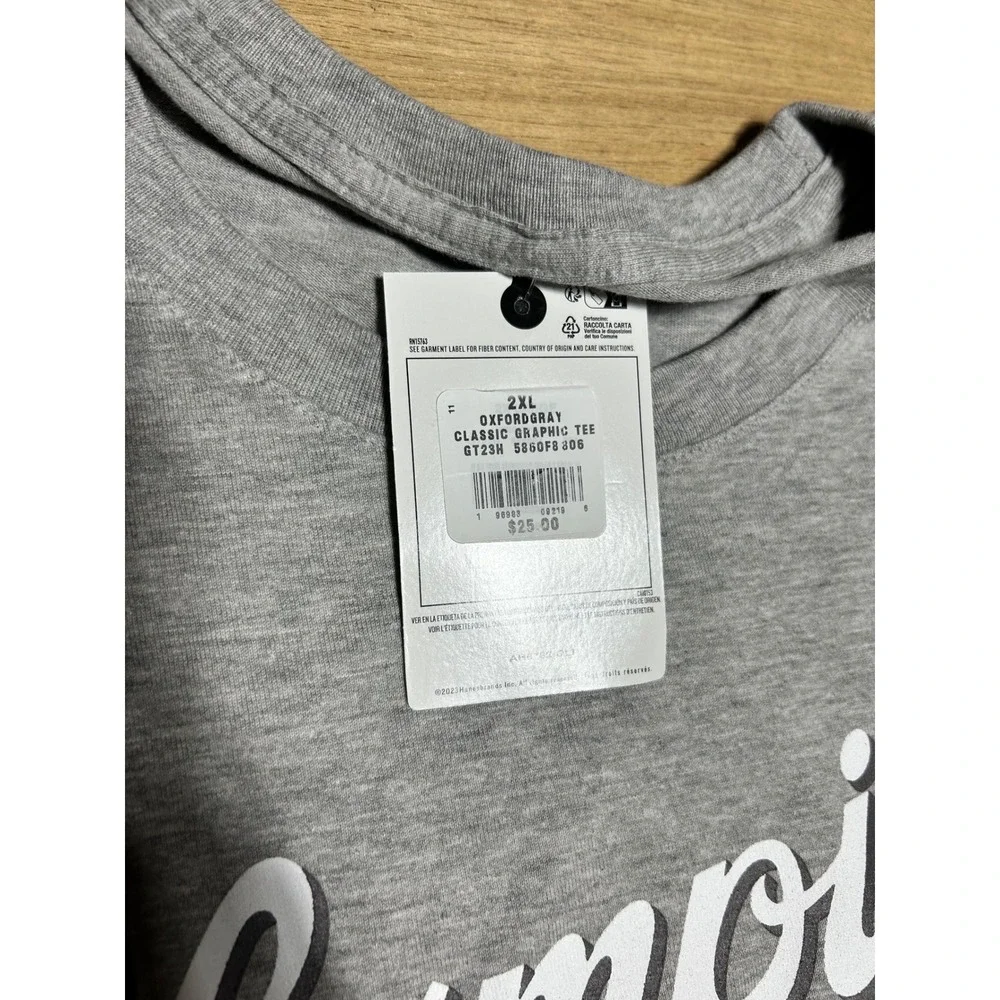 Champion Classic Graphic Tee Men 2XL Oxford‎ Gray Script Logo GT23H 5860F8 806 - Picture 5 of 8